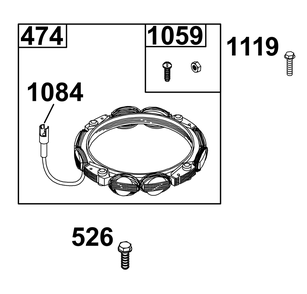 Alternator Group Diagram and Parts List for 40N777-0006-B5 400000 - 699999 Briggs and Stratton Engine